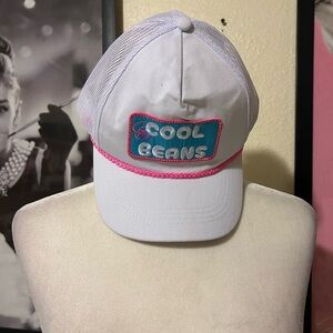 Cool Beans White and Pink Cap